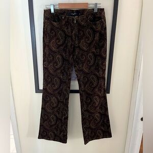 Vintage Corduroy Paisley Low Rise Pants